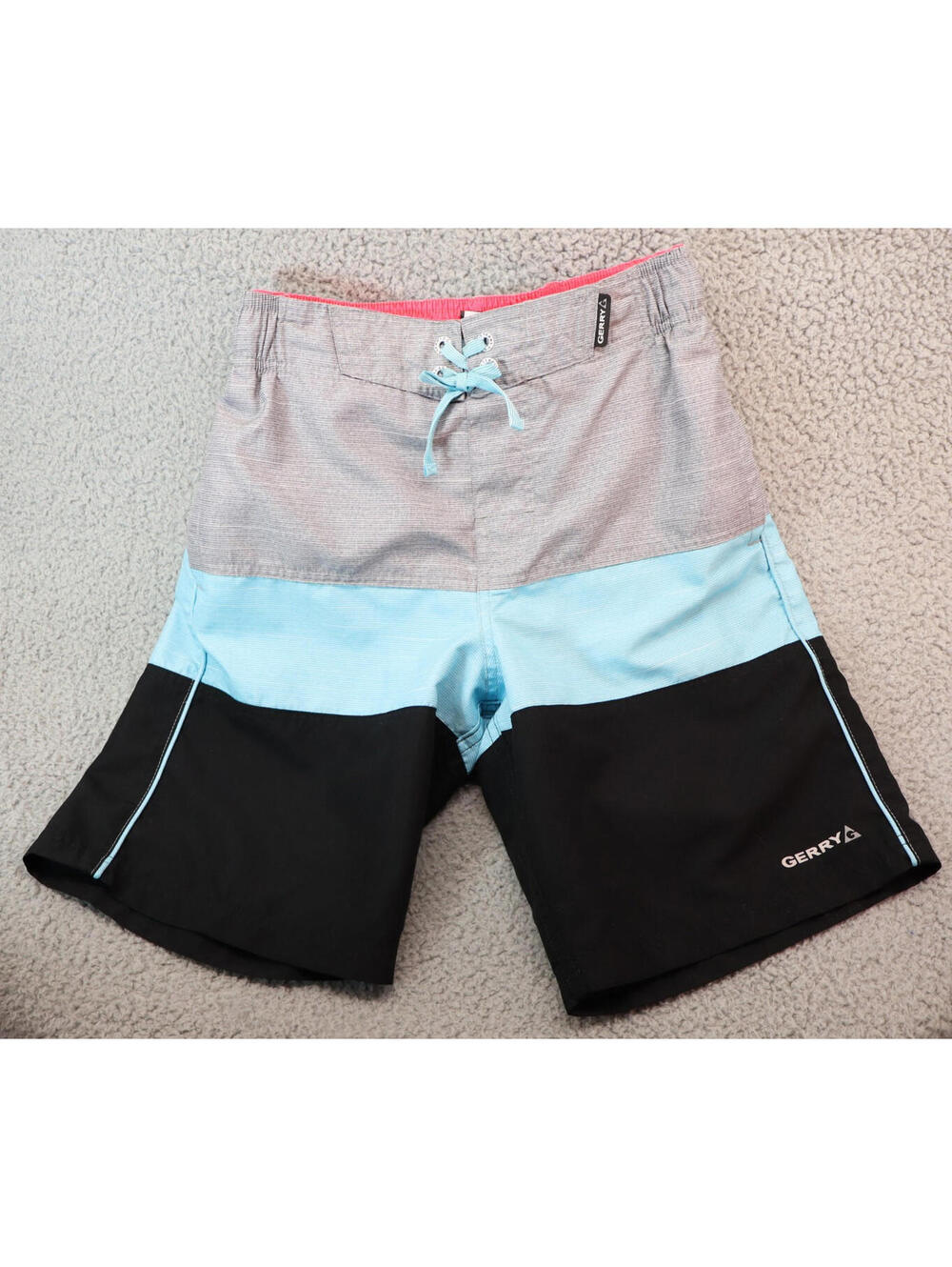 Gerry Swim Trunks Boys Medium 10/12 Bathing Suit Grey Lined